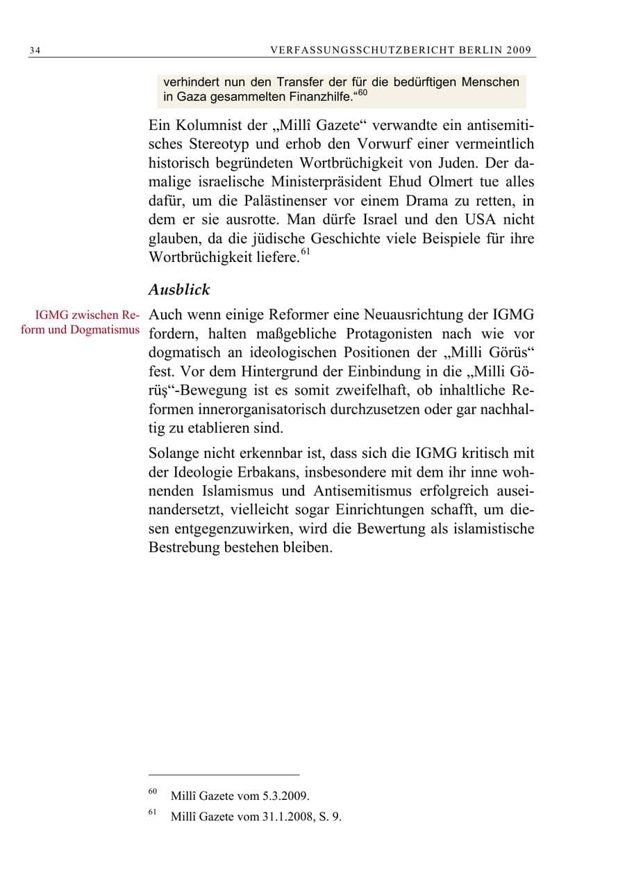Seite 47 des Verfassungsschutzbericht 2009 Berlin