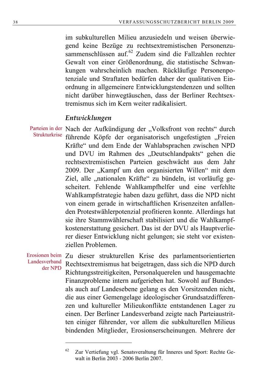 Seite 51 des Verfassungsschutzbericht 2009 Berlin