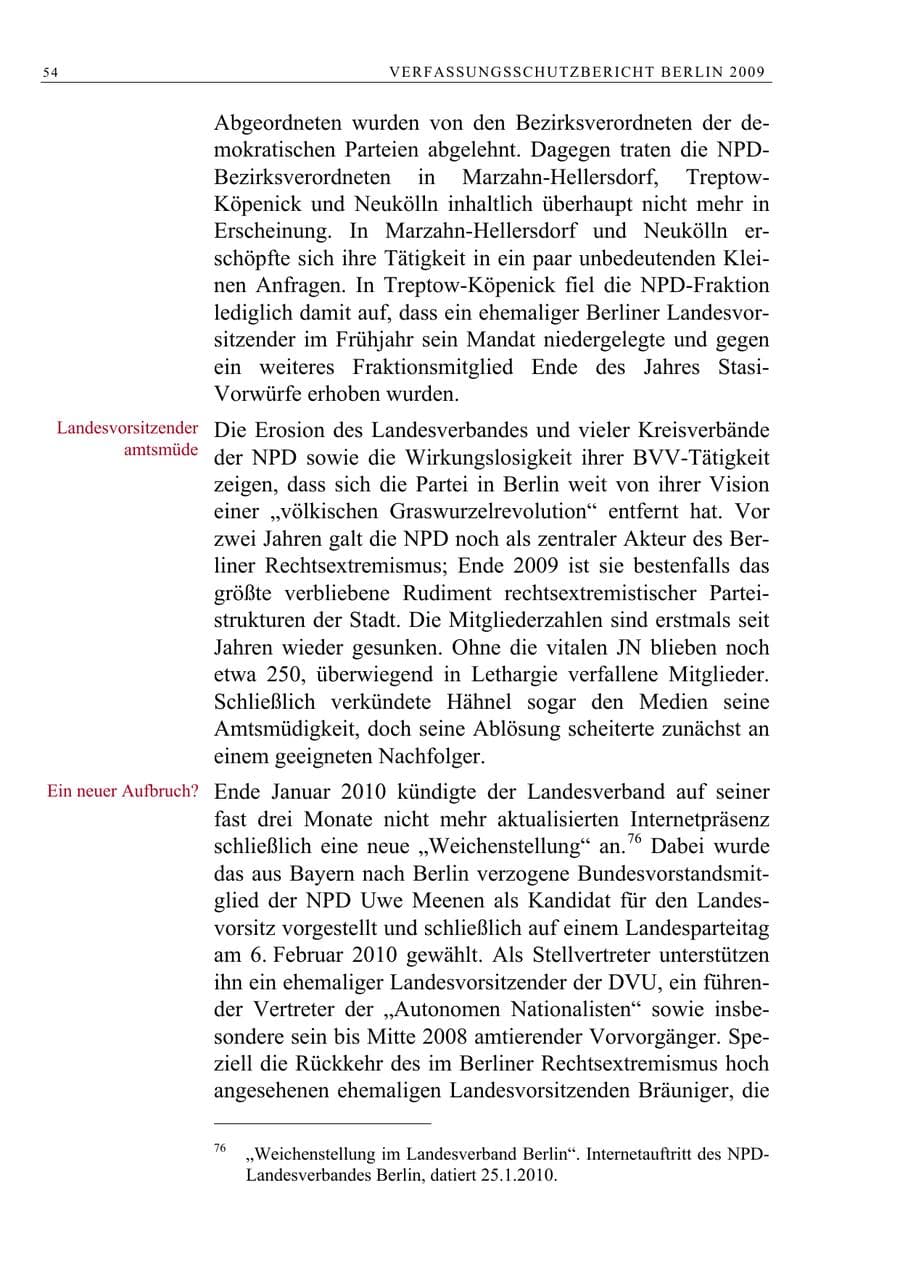 Seite 67 des Verfassungsschutzbericht 2009 Berlin