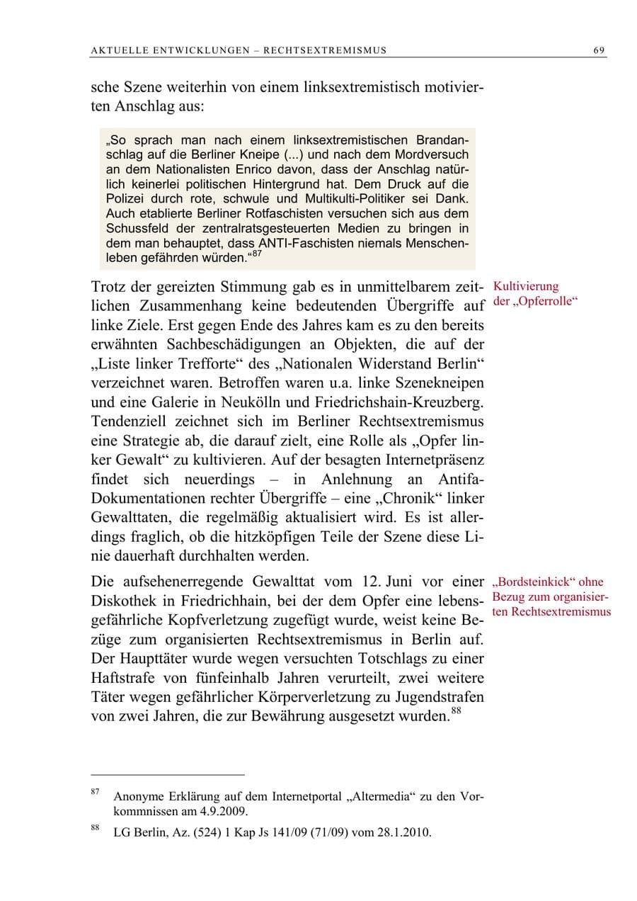 Seite 82 des Verfassungsschutzbericht 2009 Berlin