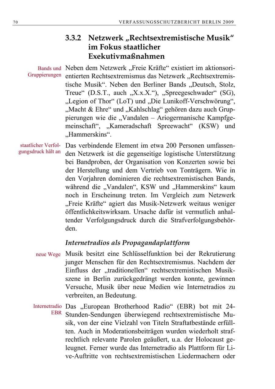 Seite 83 des Verfassungsschutzbericht 2009 Berlin