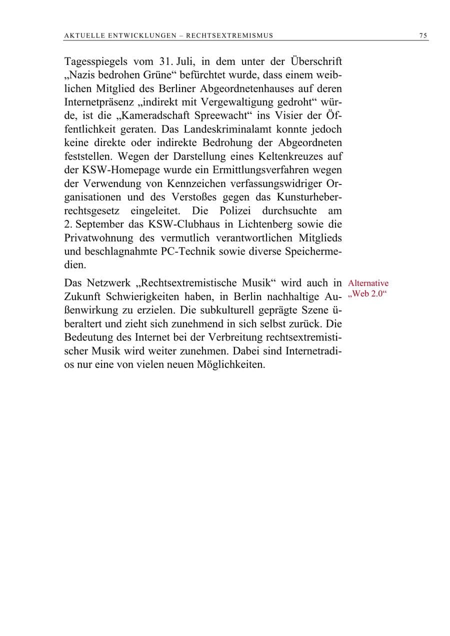 Seite 88 des Verfassungsschutzbericht 2009 Berlin