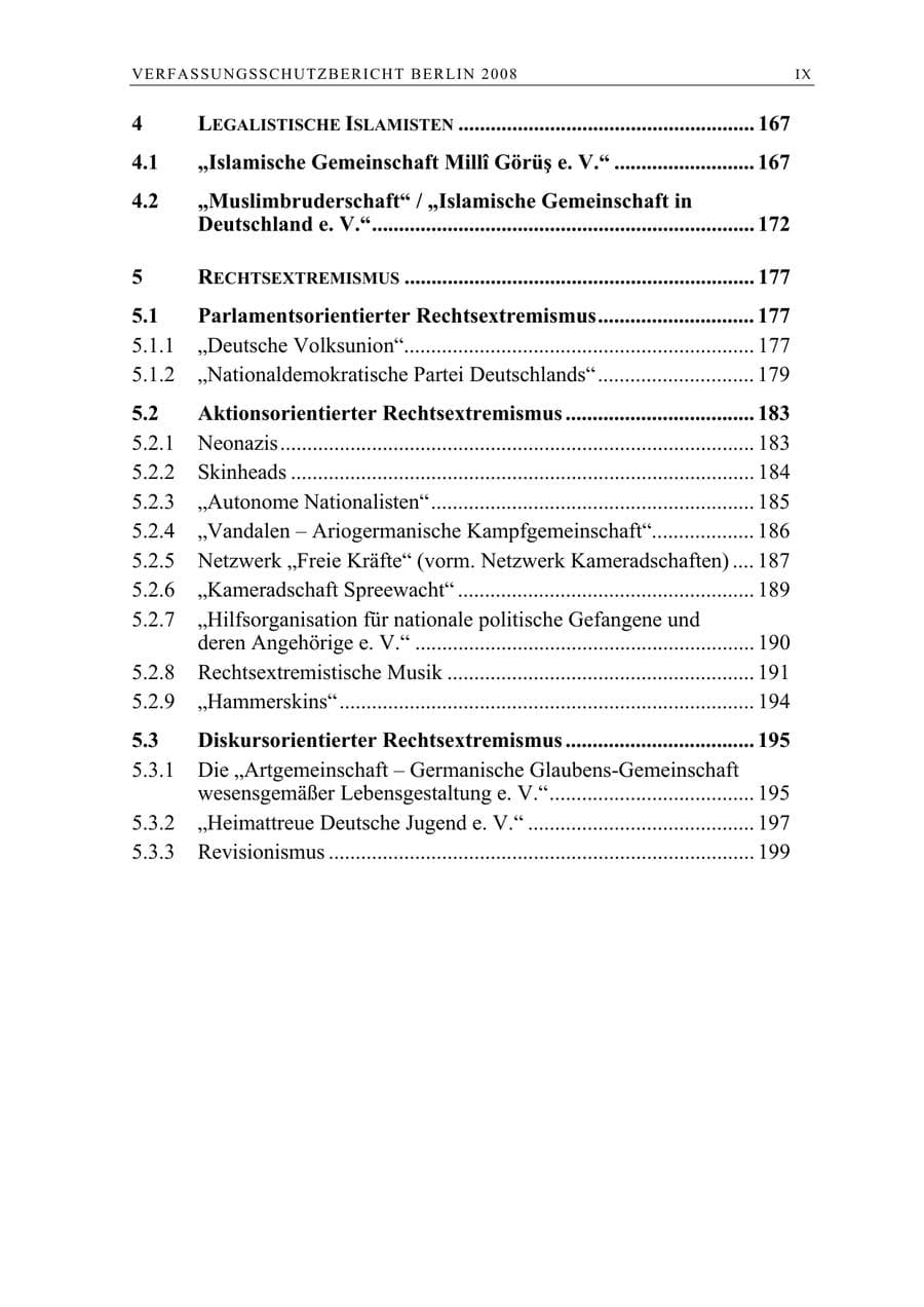 Seite 10 des Verfassungsschutzbericht 2009 Berlin