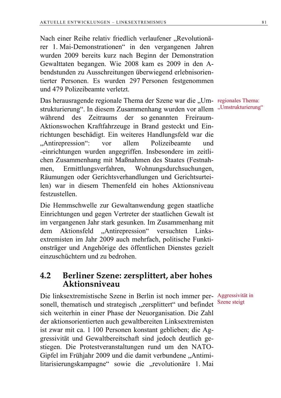 Seite 94 des Verfassungsschutzbericht 2009 Berlin