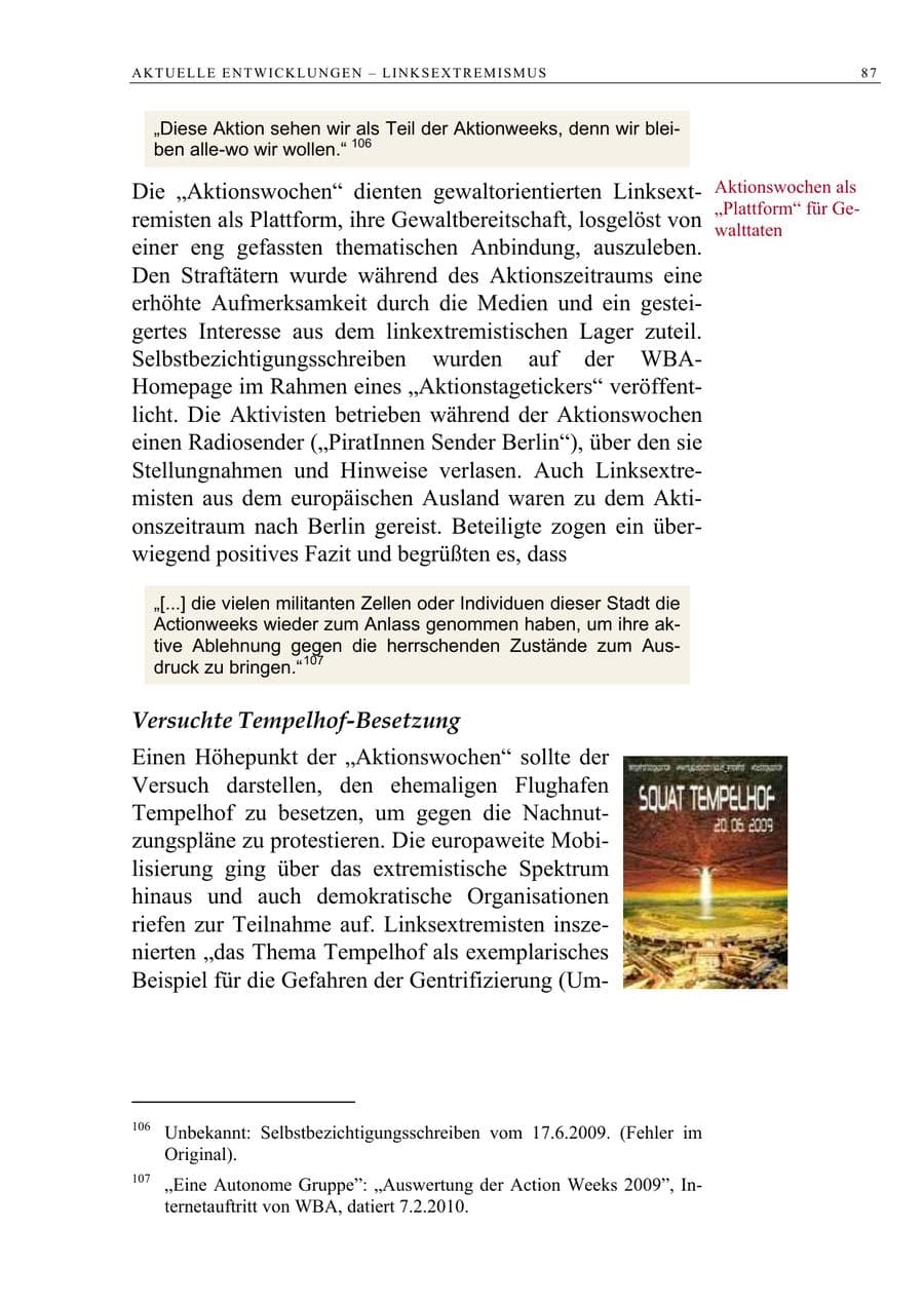 Seite 100 des Verfassungsschutzbericht 2009 Berlin