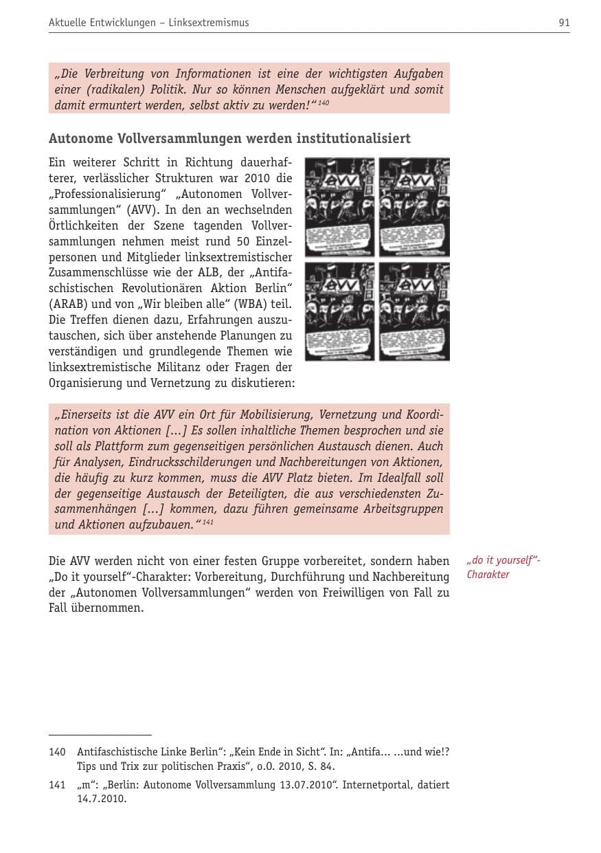 Seite 102 des Verfassungsschutzbericht 2010 Berlin