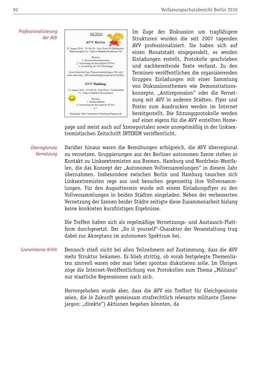Seite 103 des Verfassungsschutzbericht 2010 Berlin