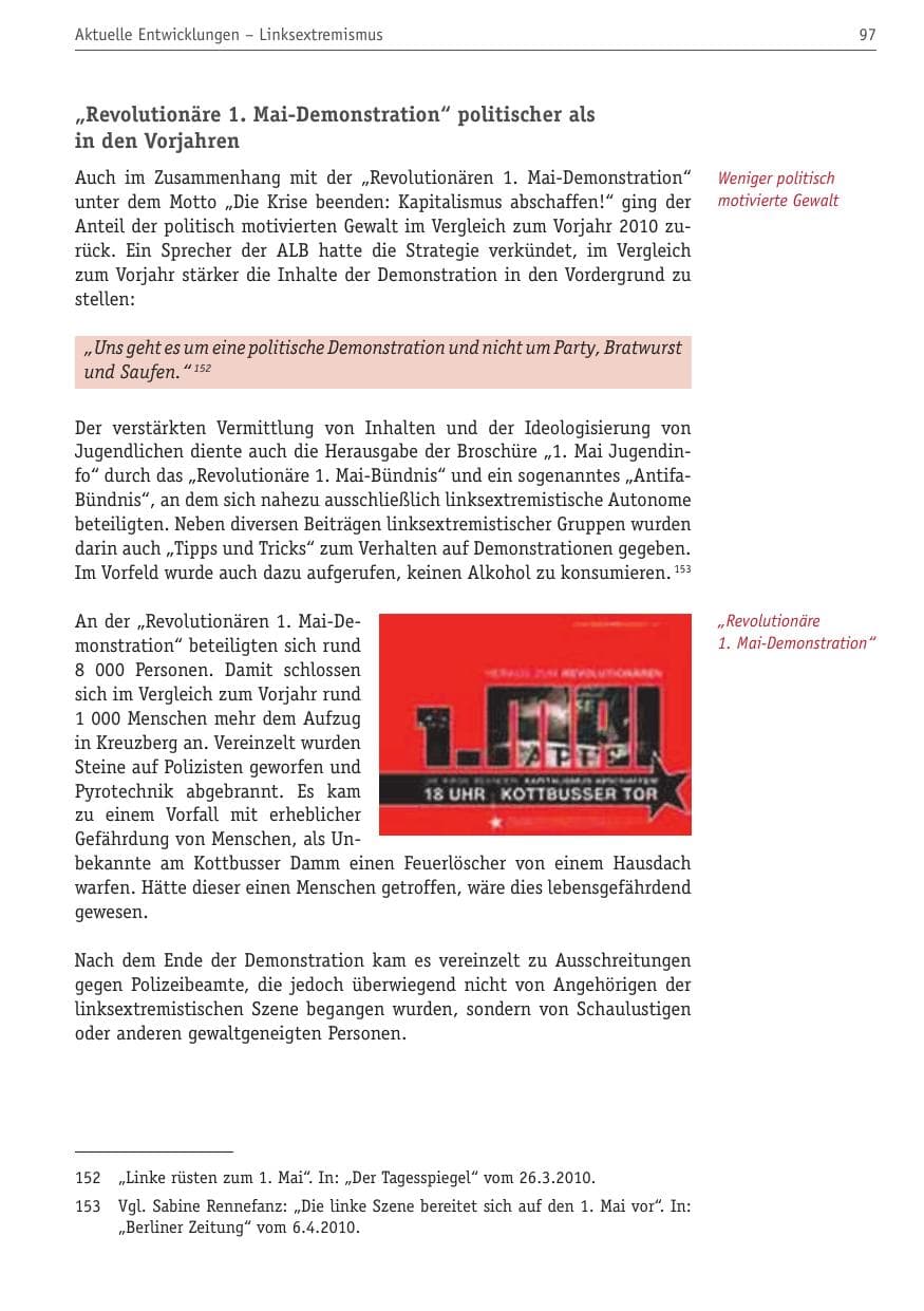 Seite 108 des Verfassungsschutzbericht 2010 Berlin