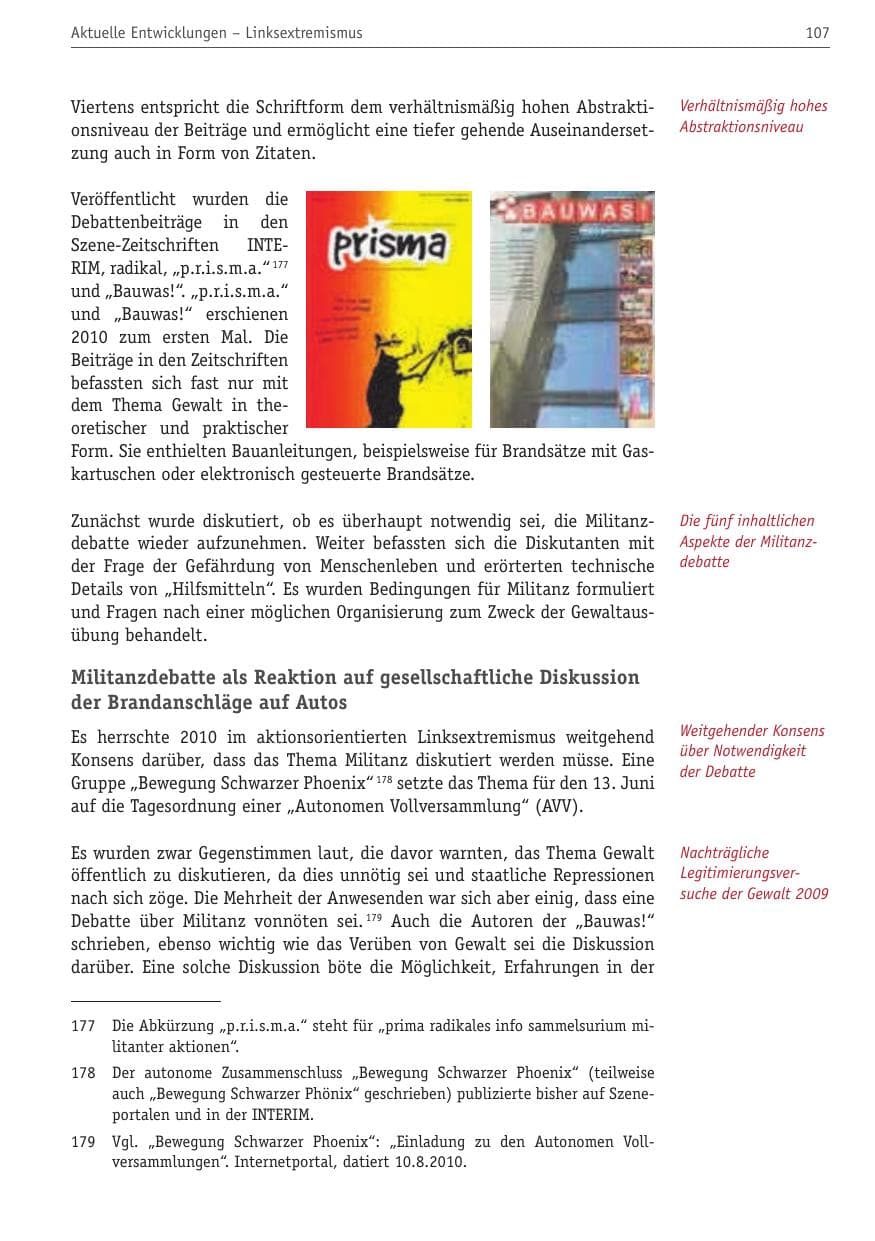 Seite 118 des Verfassungsschutzbericht 2010 Berlin