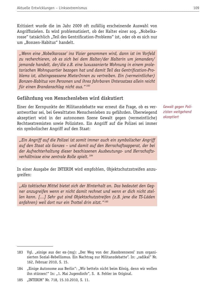 Seite 120 des Verfassungsschutzbericht 2010 Berlin