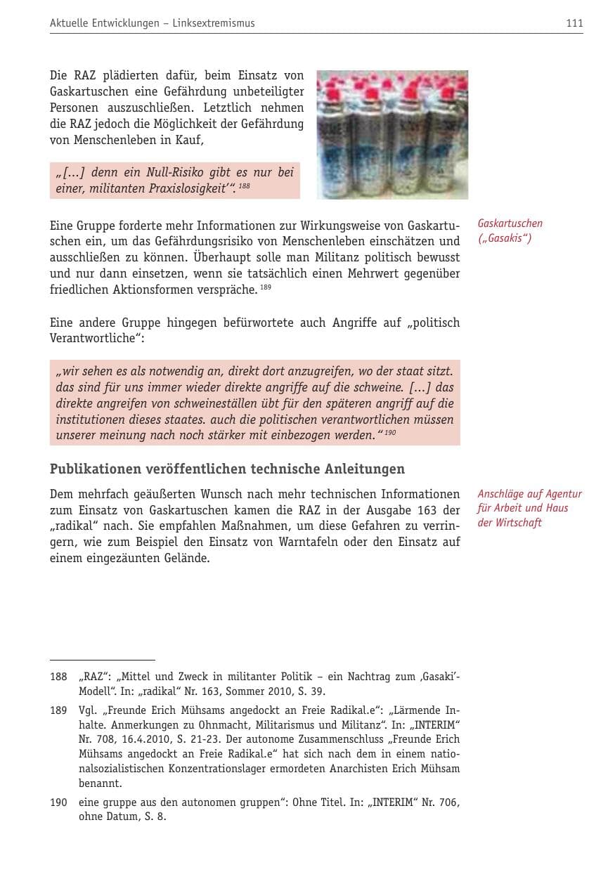 Seite 122 des Verfassungsschutzbericht 2010 Berlin