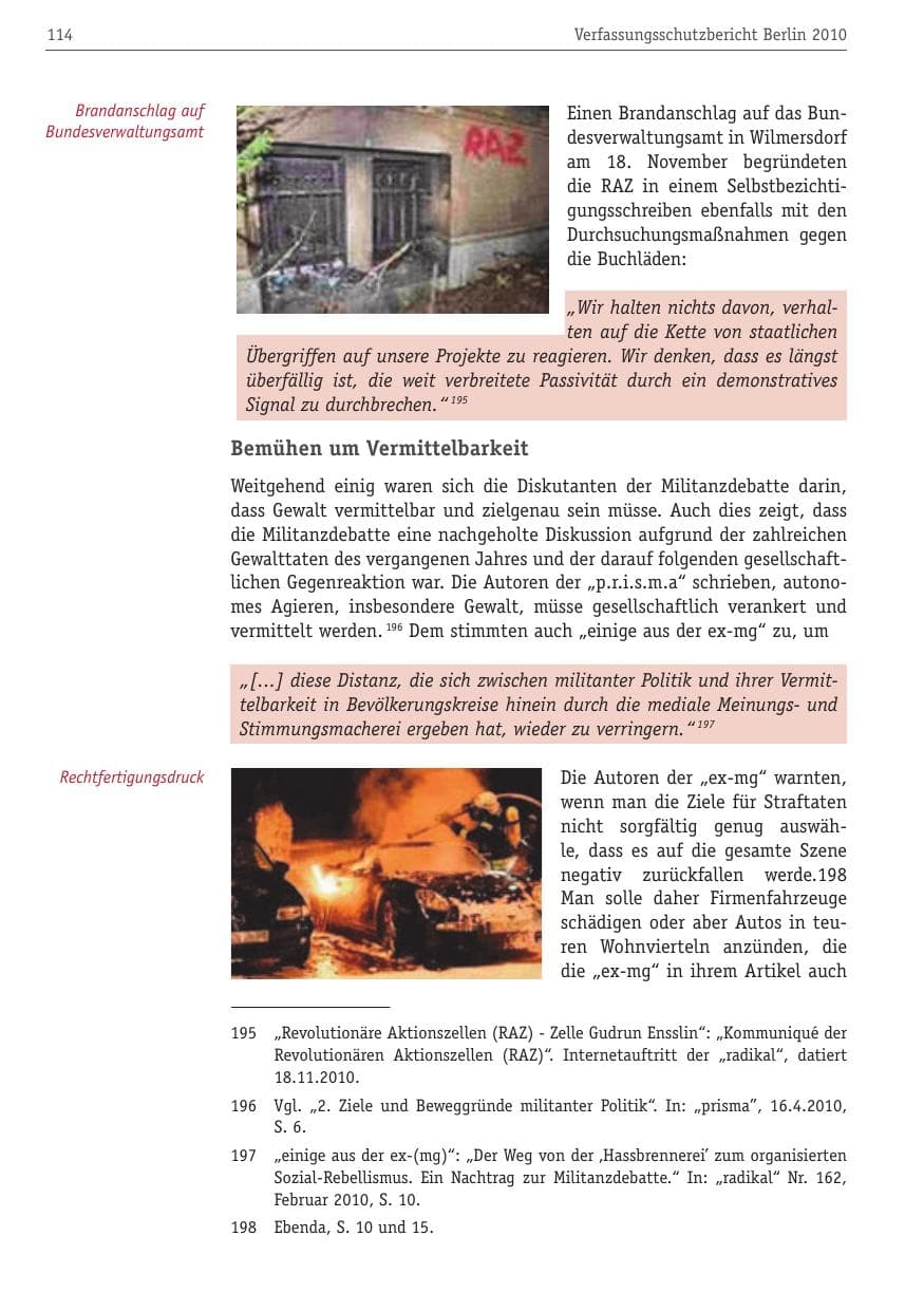 Seite 125 des Verfassungsschutzbericht 2010 Berlin