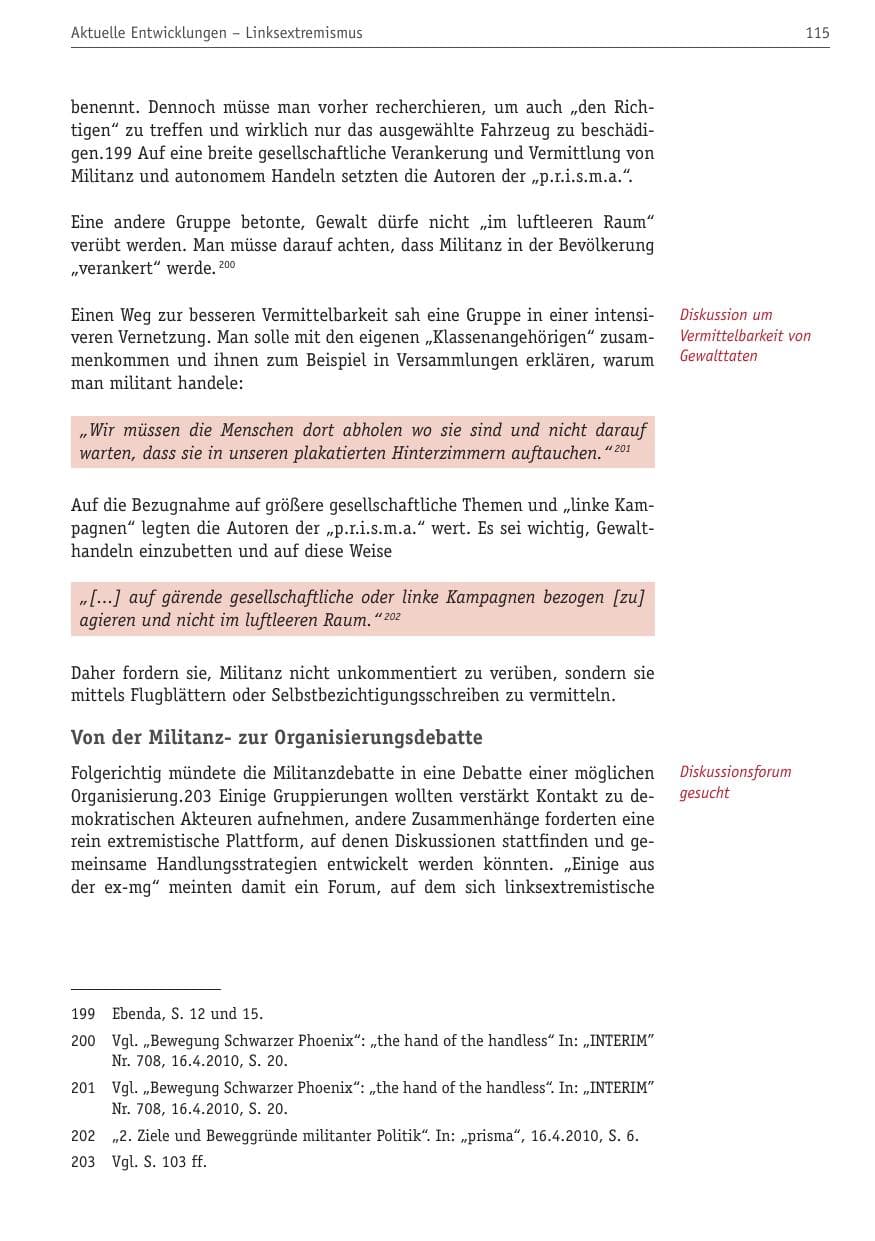 Seite 126 des Verfassungsschutzbericht 2010 Berlin