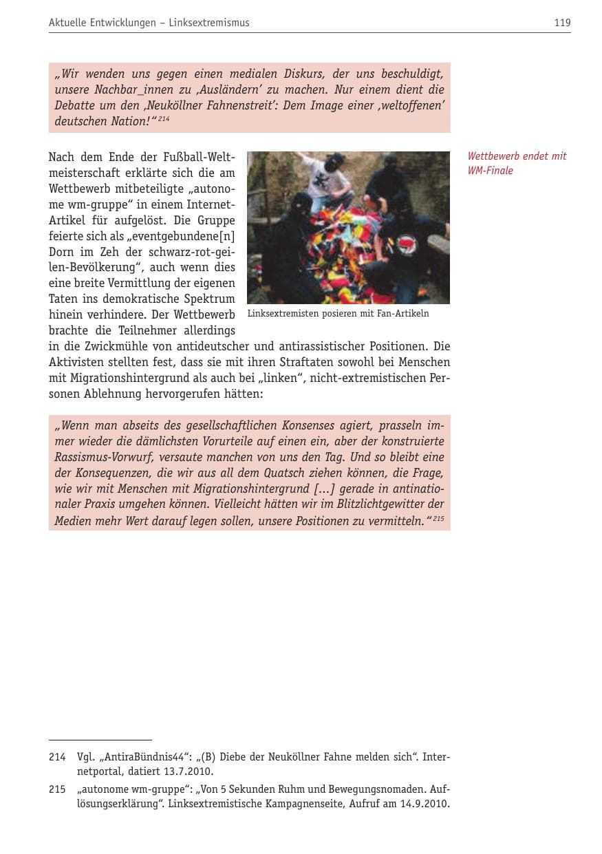 Seite 130 des Verfassungsschutzbericht 2010 Berlin