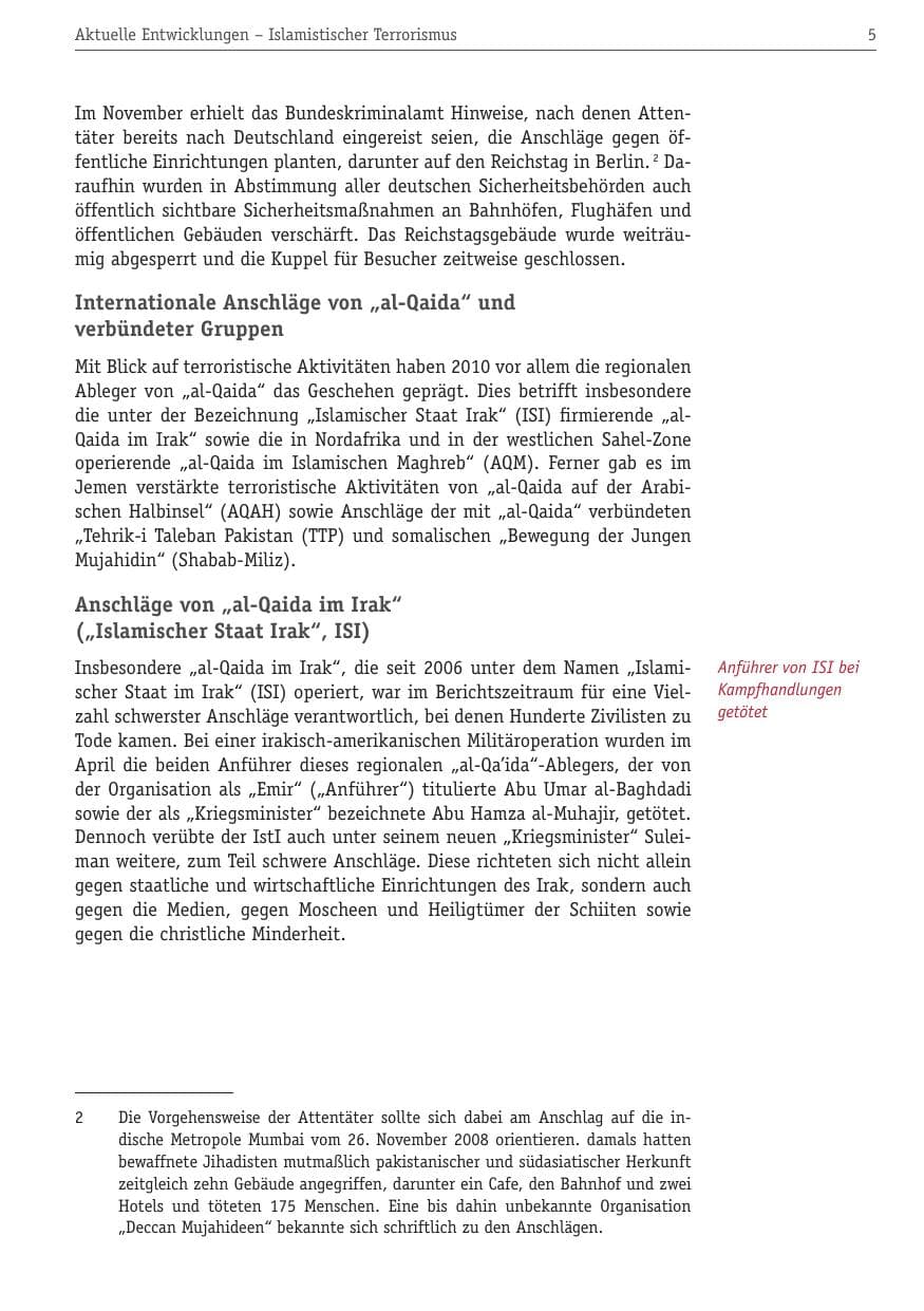 Seite 16 des Verfassungsschutzbericht 2010 Berlin