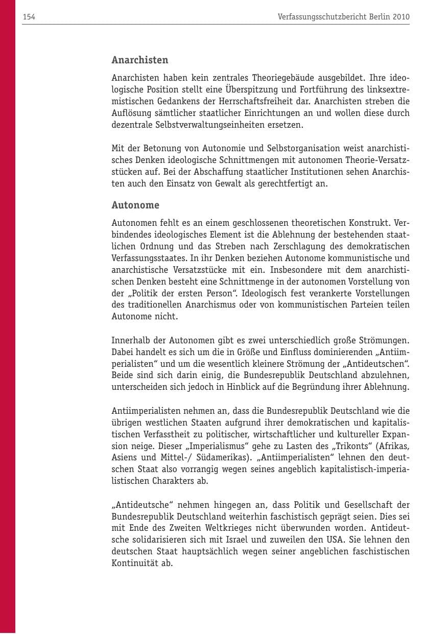 Seite 165 des Verfassungsschutzbericht 2010 Berlin