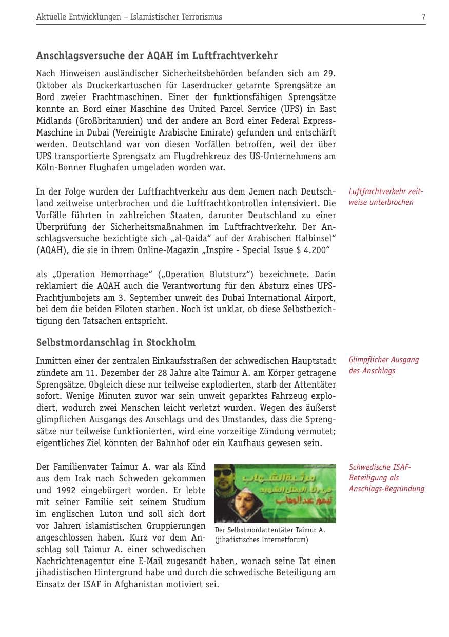 Seite 18 des Verfassungsschutzbericht 2010 Berlin