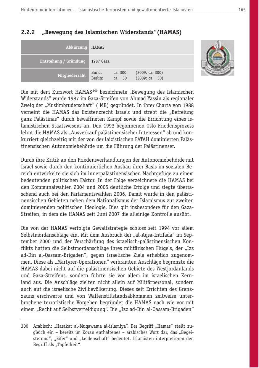Seite 176 des Verfassungsschutzbericht 2010 Berlin