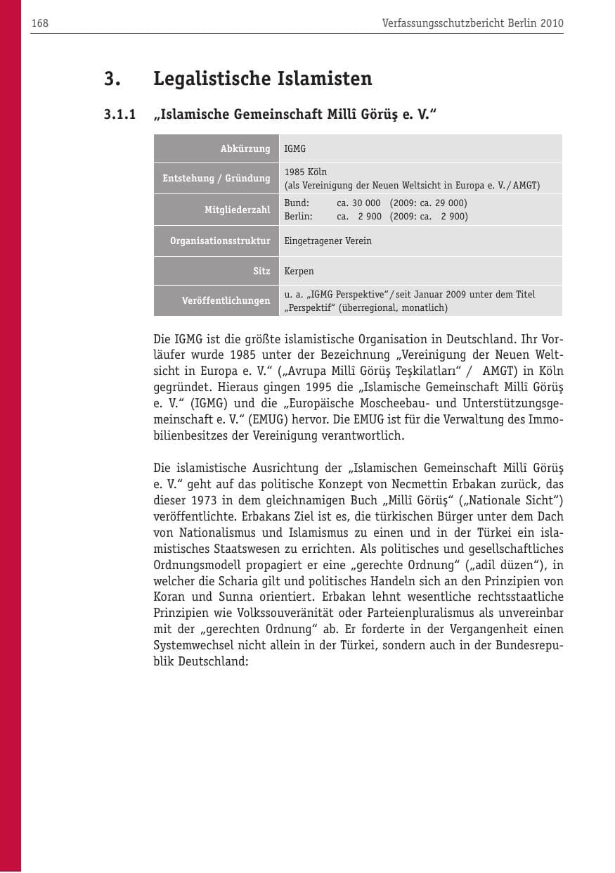 Seite 179 des Verfassungsschutzbericht 2010 Berlin