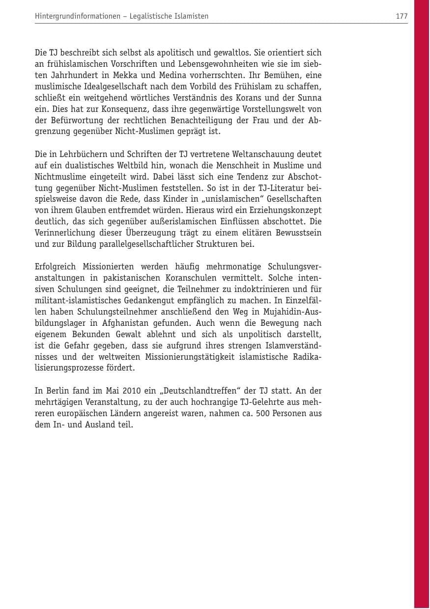 Seite 188 des Verfassungsschutzbericht 2010 Berlin