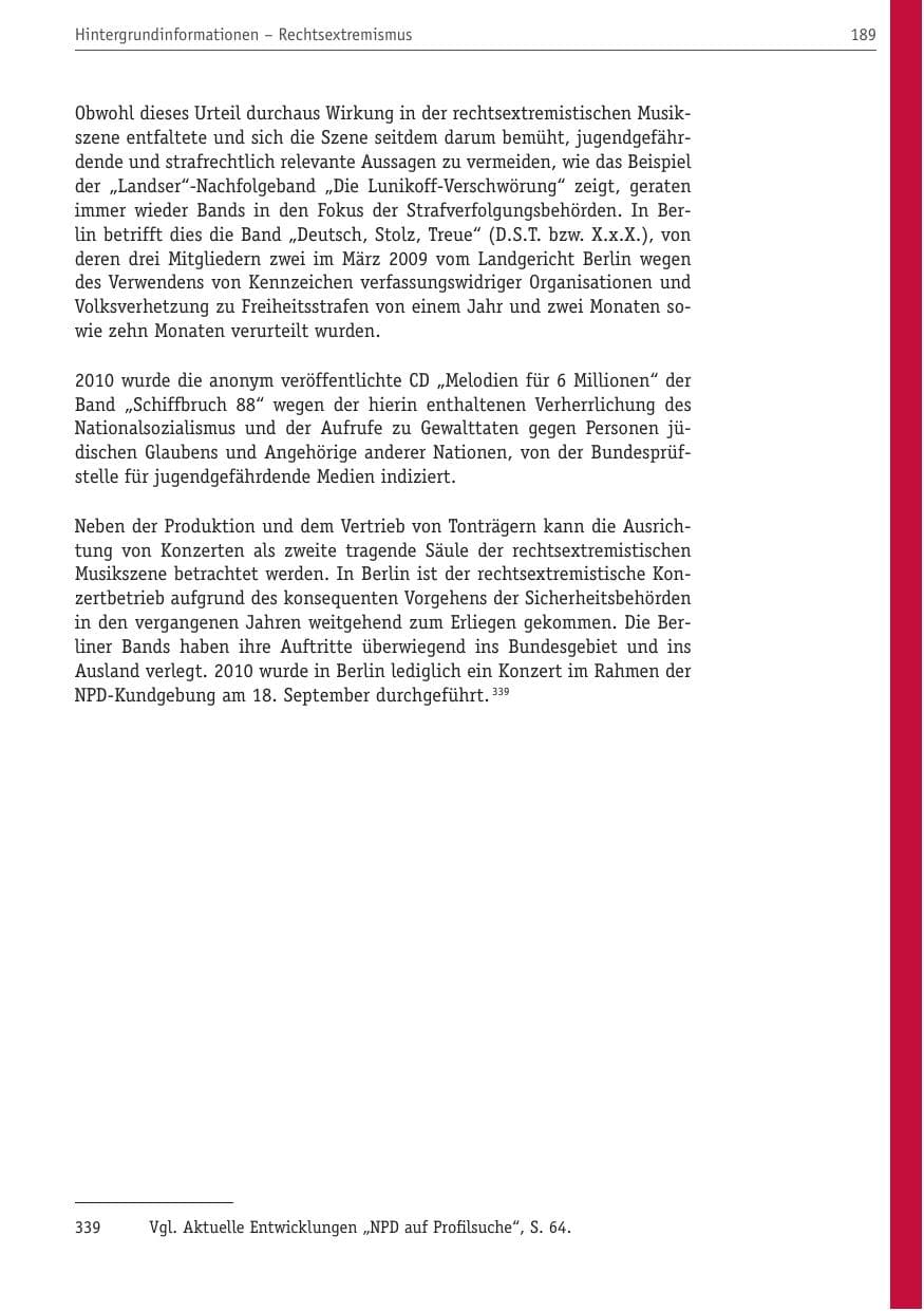 Seite 200 des Verfassungsschutzbericht 2010 Berlin