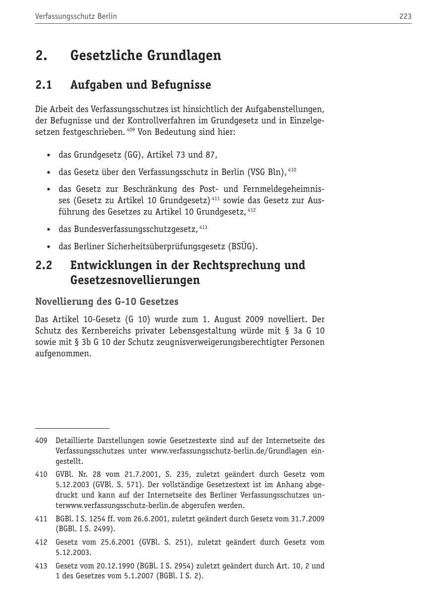Seite 234 des Verfassungsschutzbericht 2010 Berlin