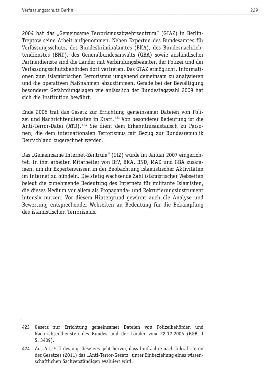 Seite 240 des Verfassungsschutzbericht 2010 Berlin