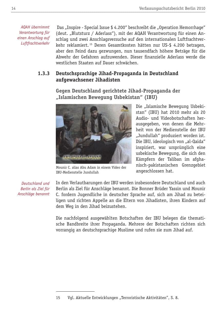 Seite 25 des Verfassungsschutzbericht 2010 Berlin