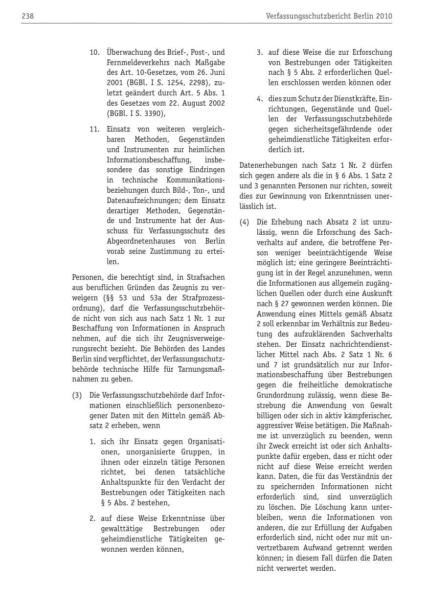 Seite 249 des Verfassungsschutzbericht 2010 Berlin