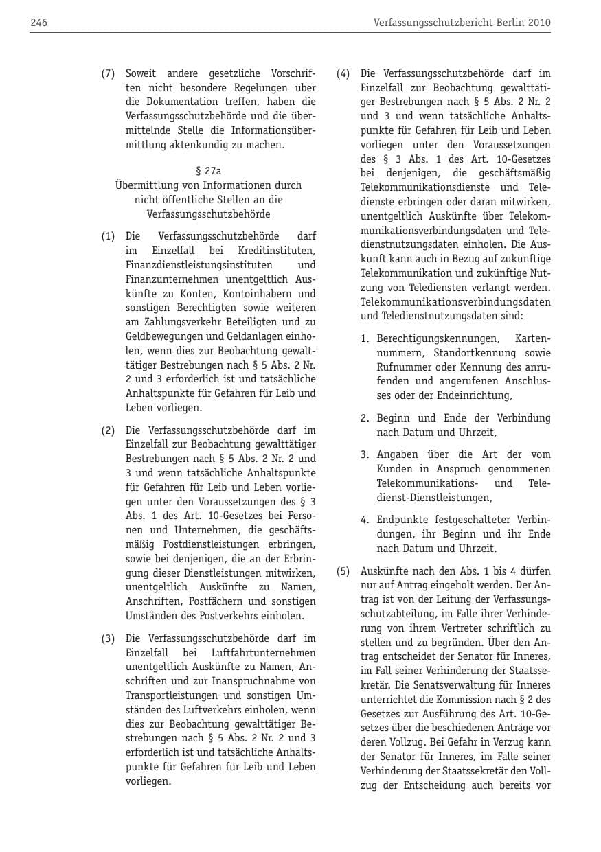 Seite 257 des Verfassungsschutzbericht 2010 Berlin