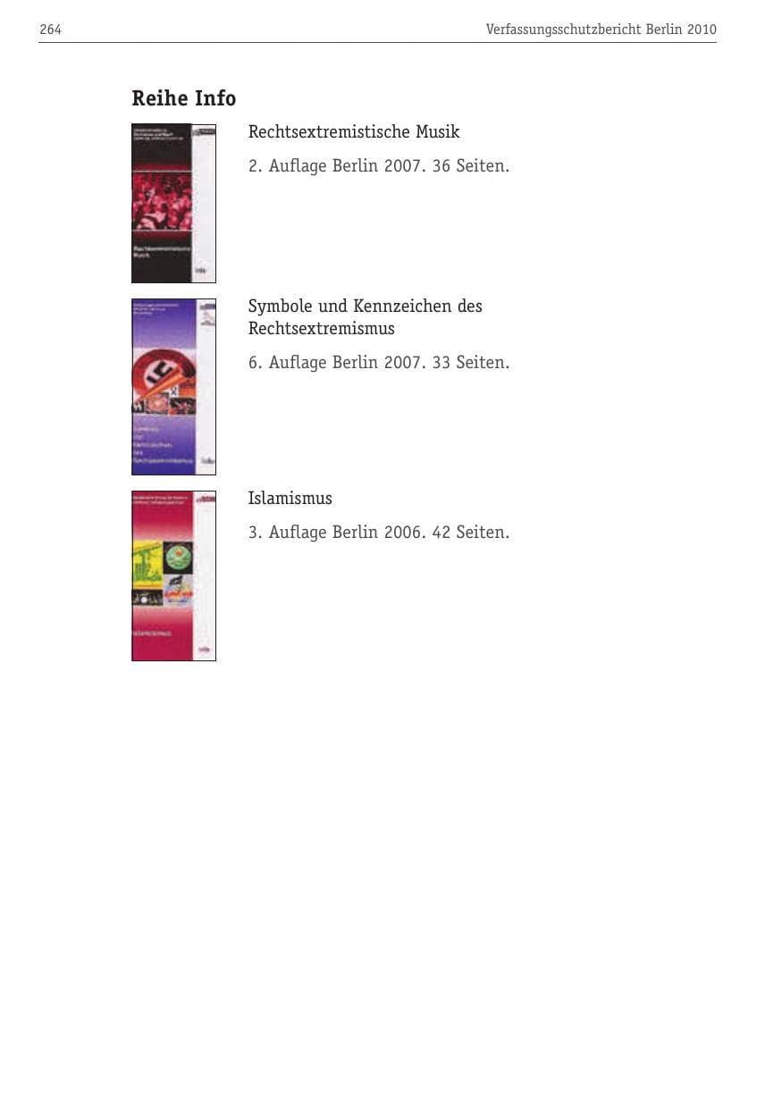 Seite 275 des Verfassungsschutzbericht 2010 Berlin
