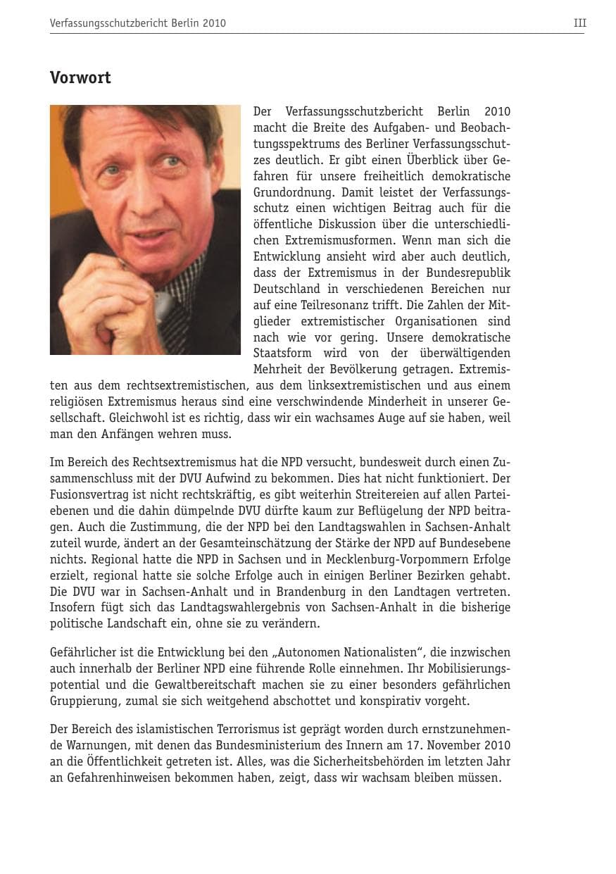 Seite 4 des Verfassungsschutzbericht 2010 Berlin