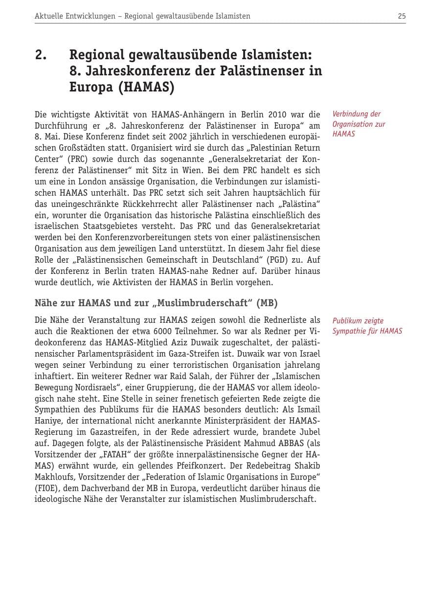 Seite 36 des Verfassungsschutzbericht 2010 Berlin