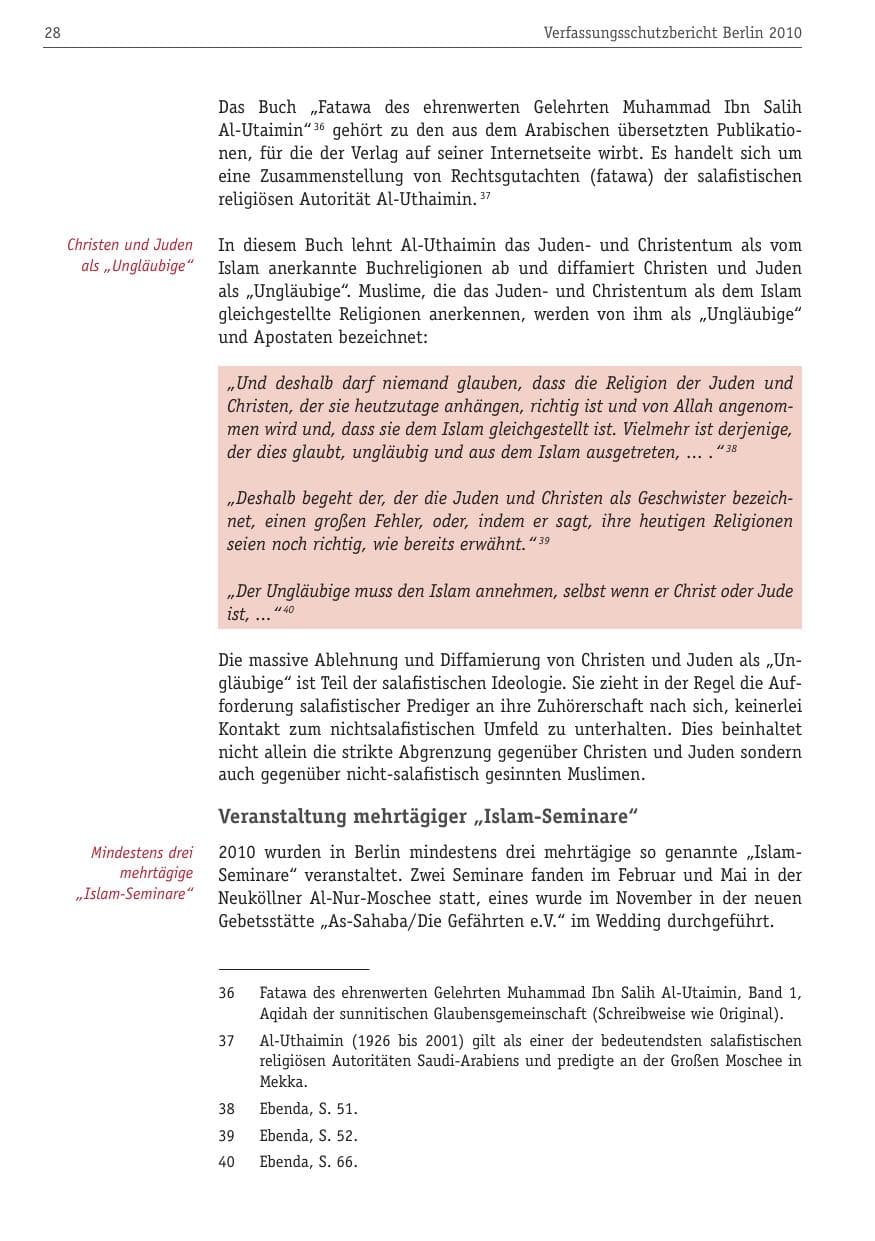 Seite 39 des Verfassungsschutzbericht 2010 Berlin