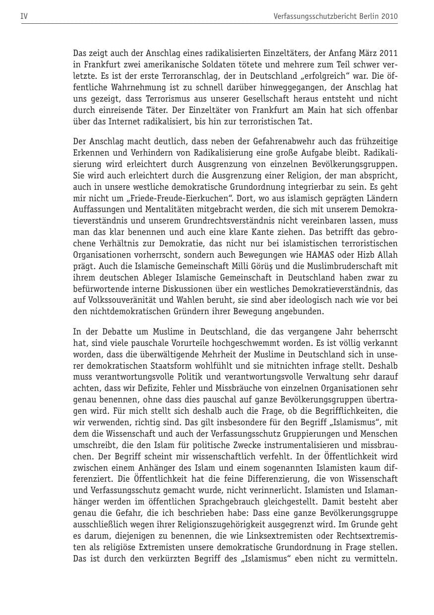 Seite 5 des Verfassungsschutzbericht 2010 Berlin