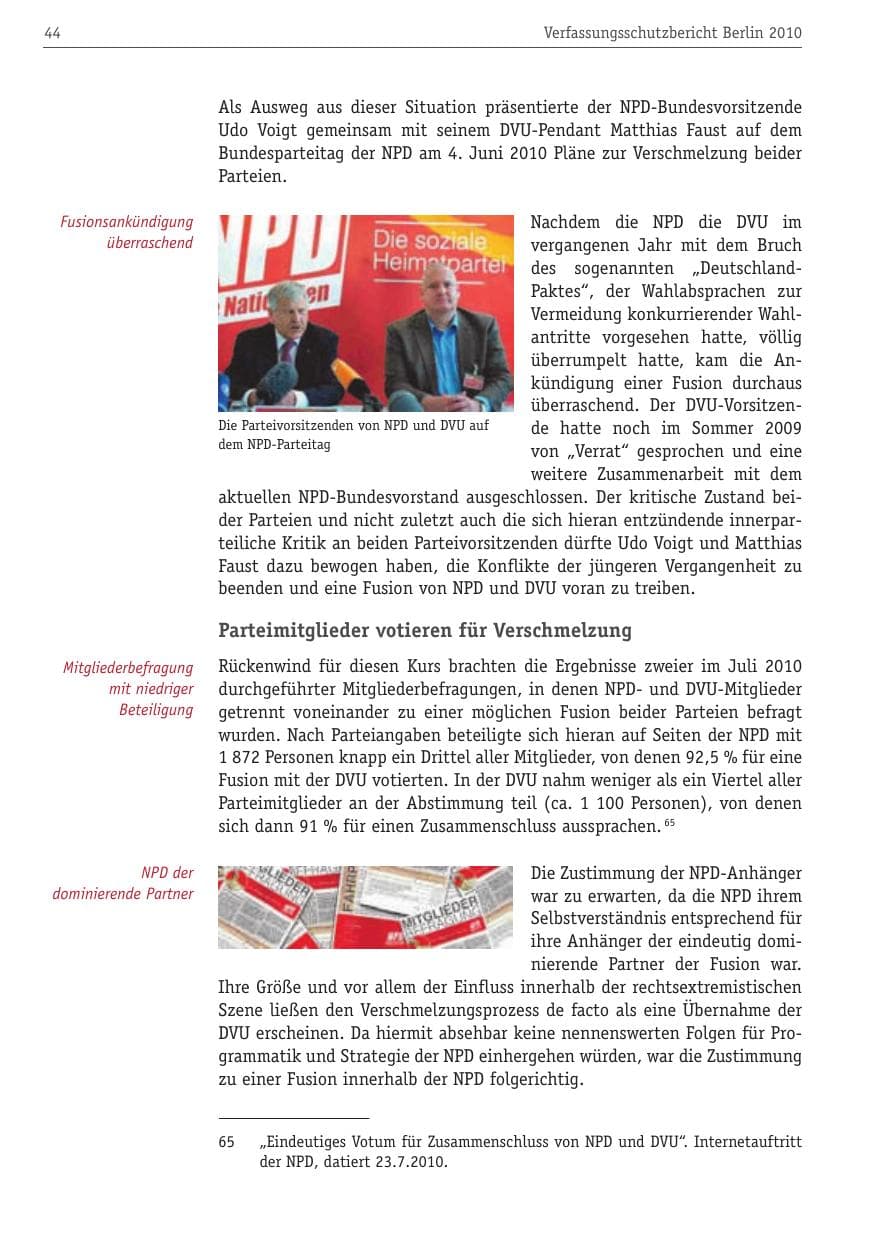 Seite 55 des Verfassungsschutzbericht 2010 Berlin