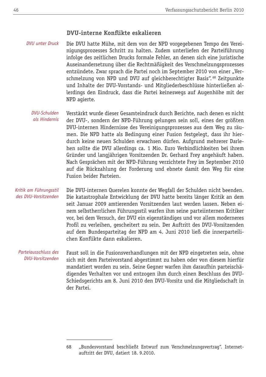 Seite 57 des Verfassungsschutzbericht 2010 Berlin