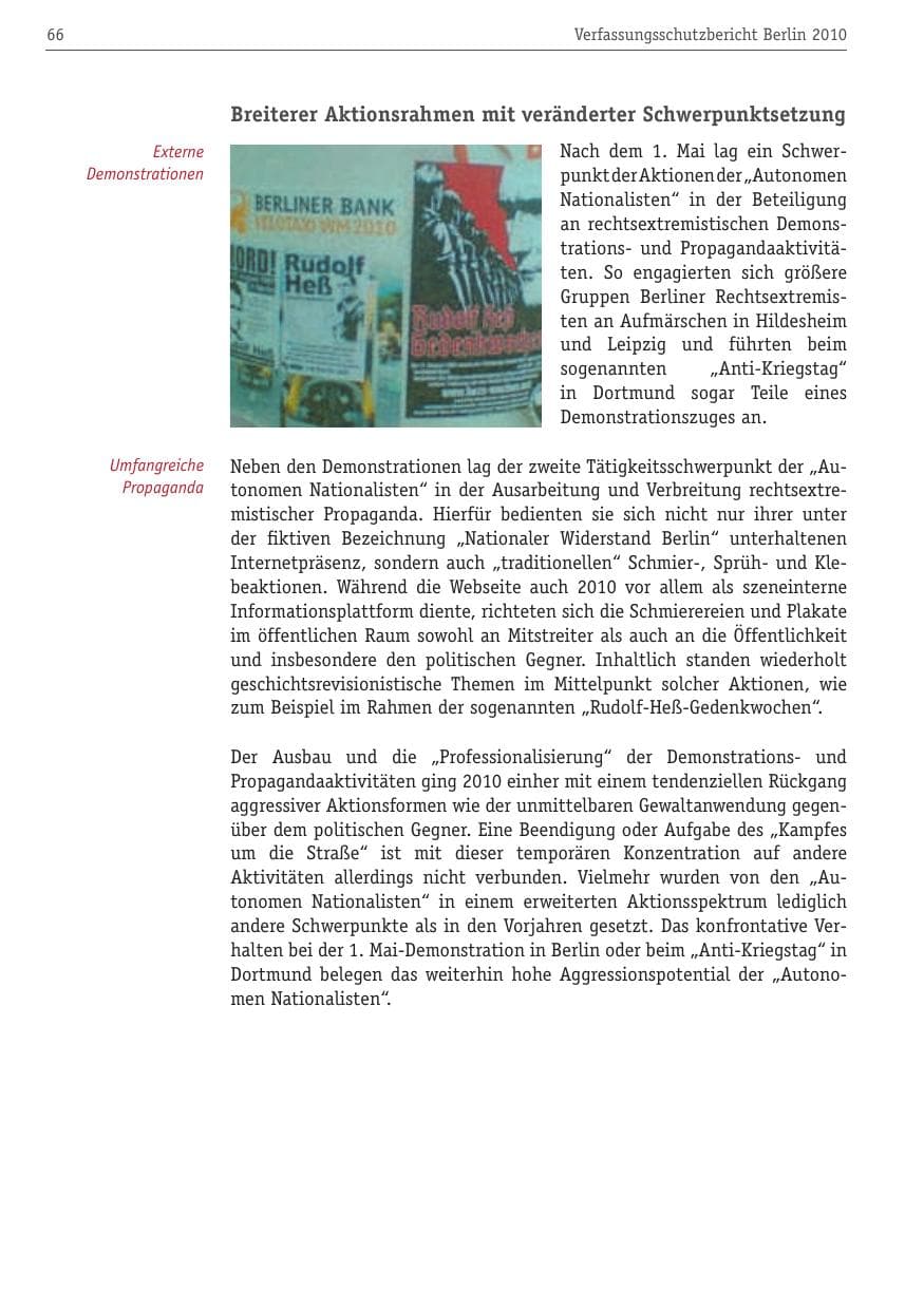 Seite 77 des Verfassungsschutzbericht 2010 Berlin