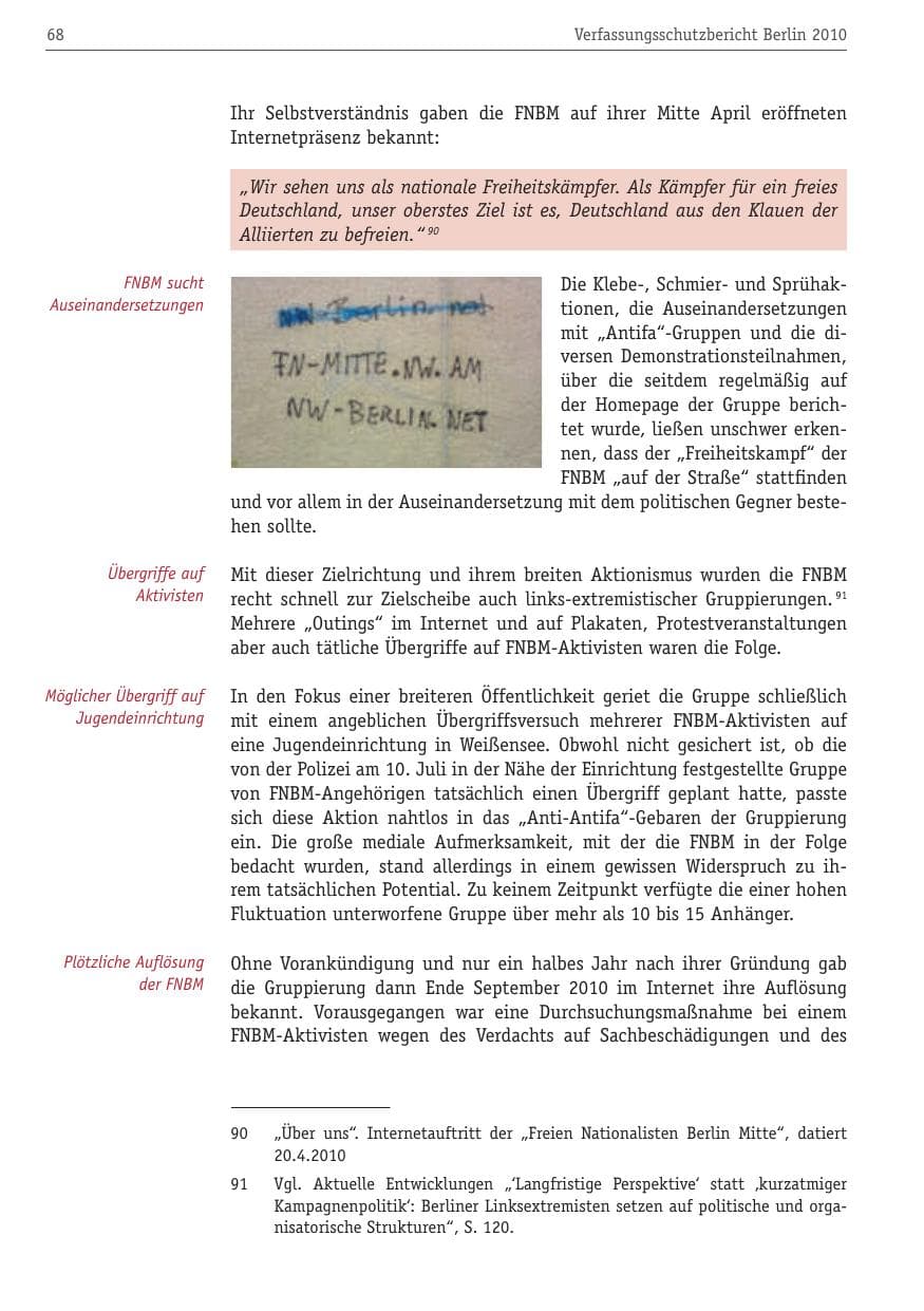 Seite 79 des Verfassungsschutzbericht 2010 Berlin