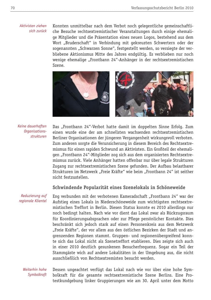 Seite 81 des Verfassungsschutzbericht 2010 Berlin