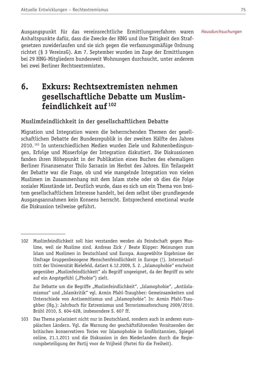 Seite 86 des Verfassungsschutzbericht 2010 Berlin