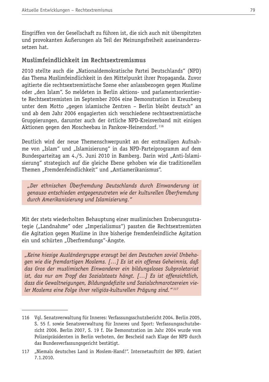Seite 90 des Verfassungsschutzbericht 2010 Berlin