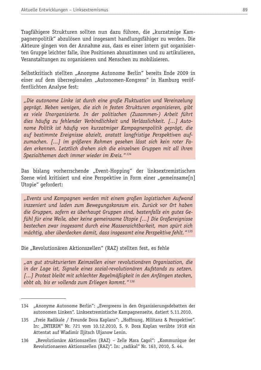 Seite 100 des Verfassungsschutzbericht 2010 Berlin