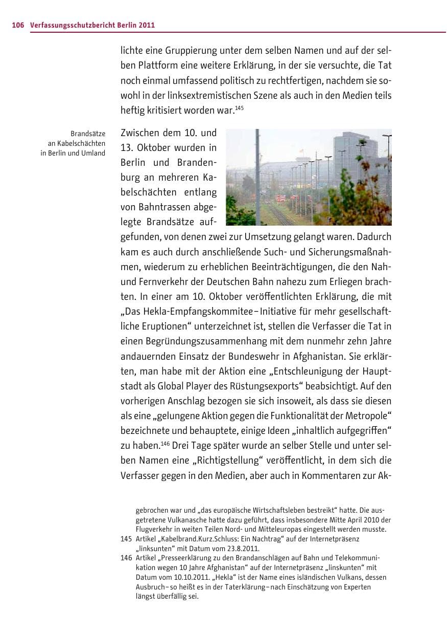 Seite 105 des Verfassungsschutzbericht 2011 Berlin