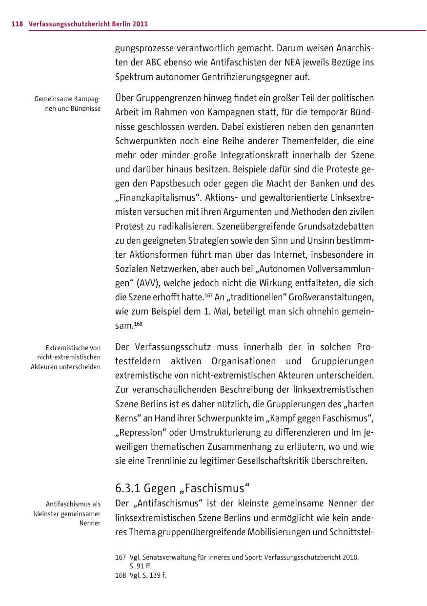 Seite 117 des Verfassungsschutzbericht 2011 Berlin