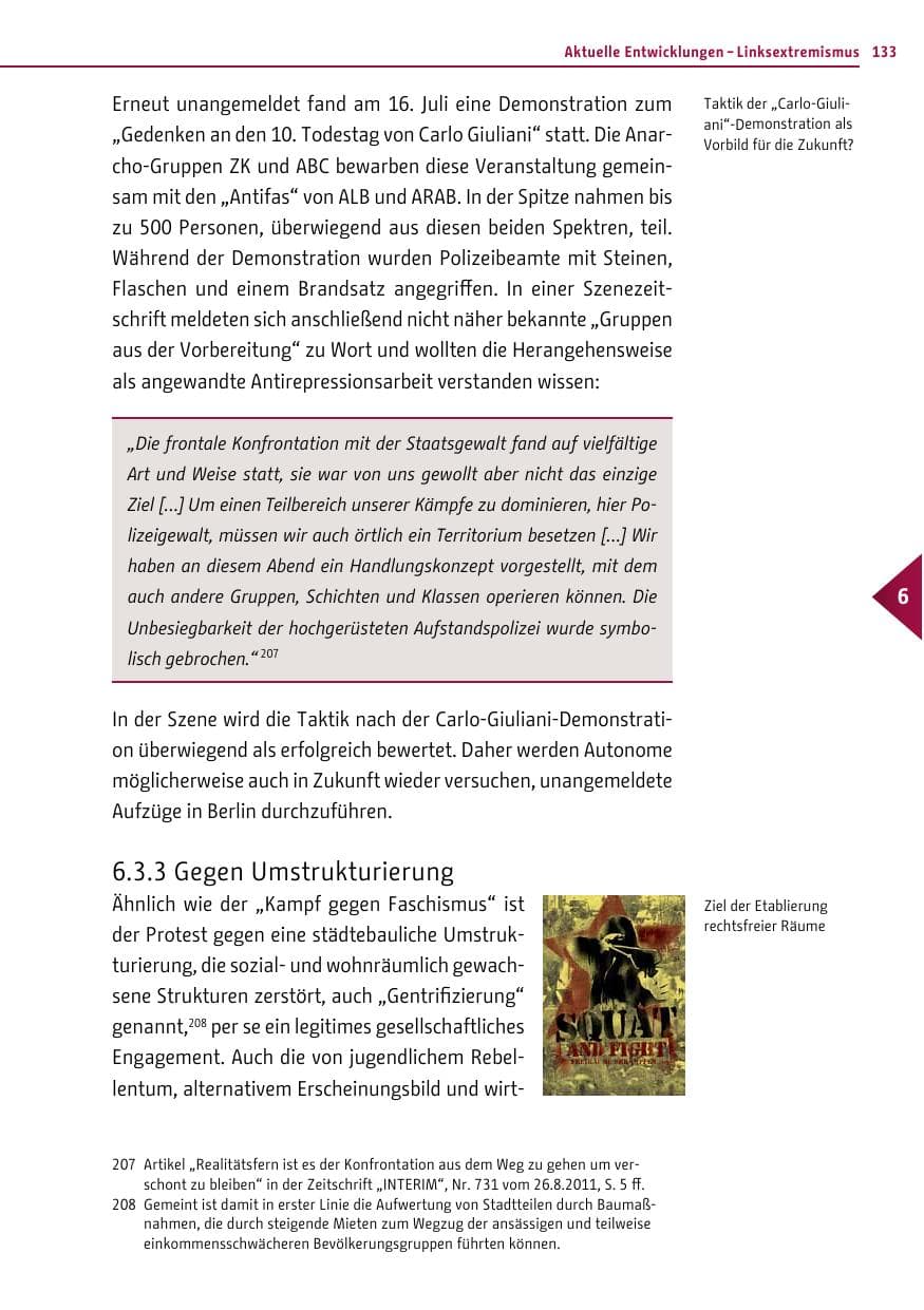 Seite 132 des Verfassungsschutzbericht 2011 Berlin