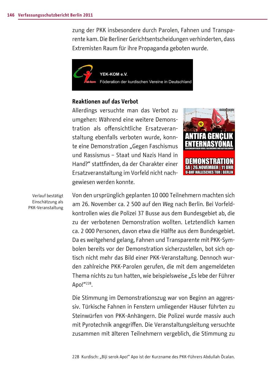 Seite 145 des Verfassungsschutzbericht 2011 Berlin