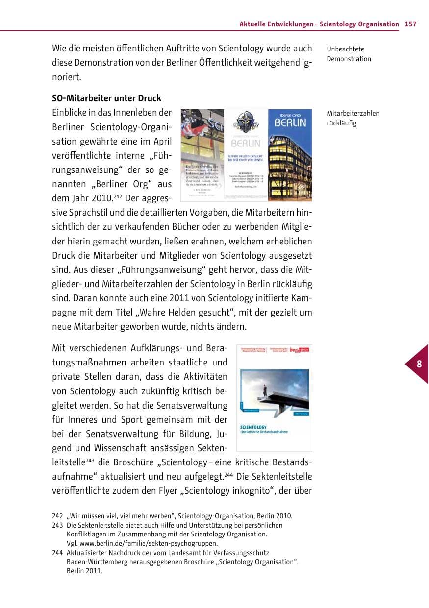 Seite 156 des Verfassungsschutzbericht 2011 Berlin
