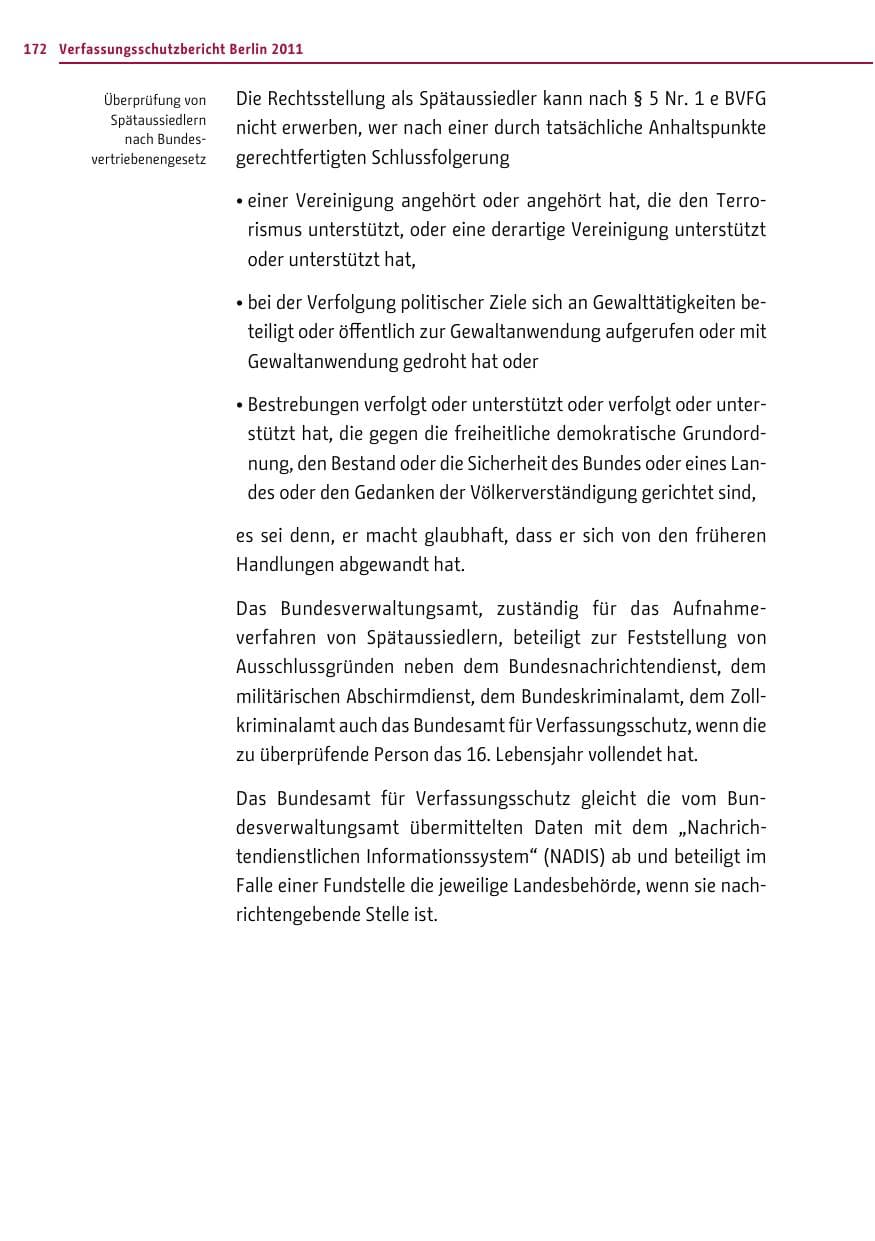 Seite 171 des Verfassungsschutzbericht 2011 Berlin