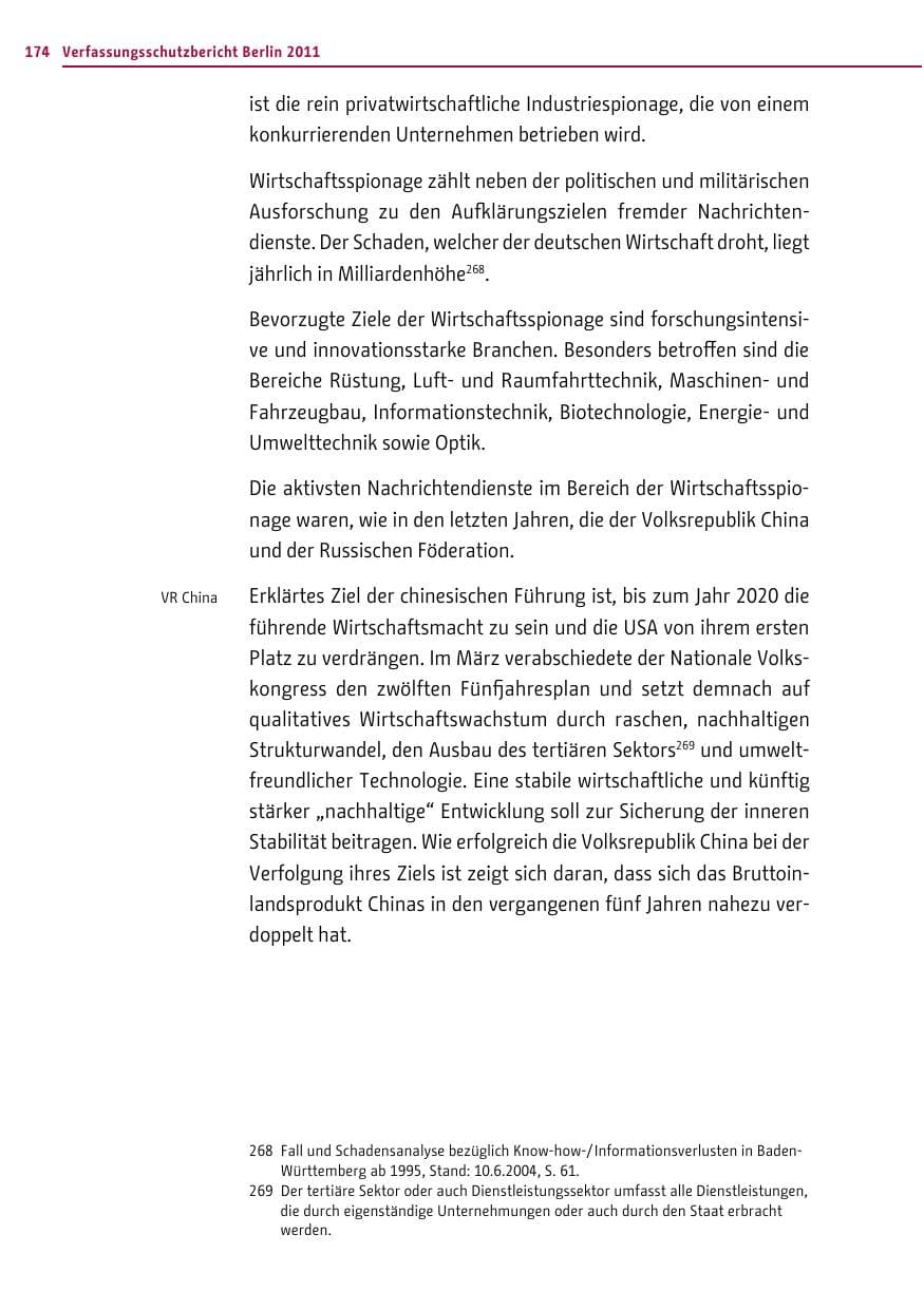 Seite 173 des Verfassungsschutzbericht 2011 Berlin